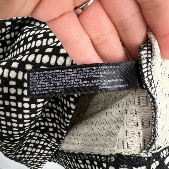 Anthropologie Dress Black/White Ladies Small - Picture 5 of 6